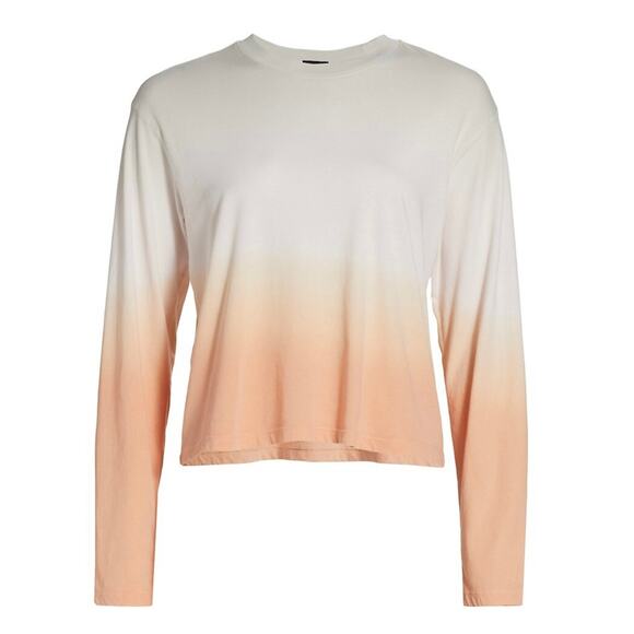ATM Anthony Thomas‎ Melillo Ombre Boxy Long Sleeve Tee Gray White Orange Large - Picture 2 of 10